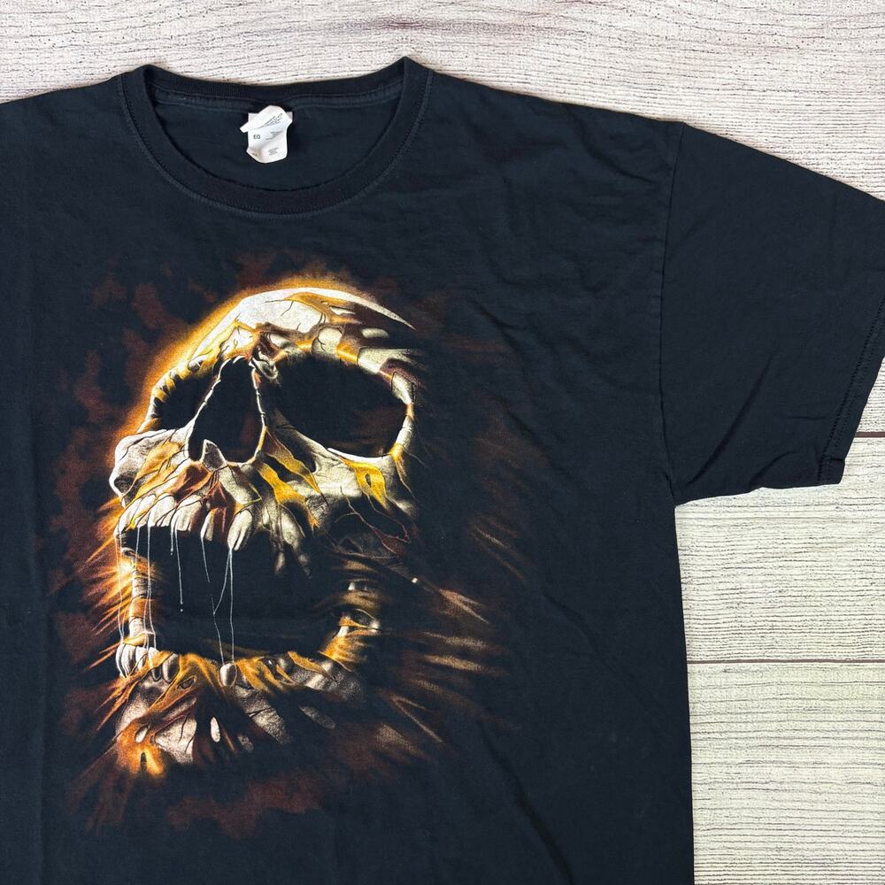 Y2k Mummy Skull Graphic Black Short Sleeve T-shirt
